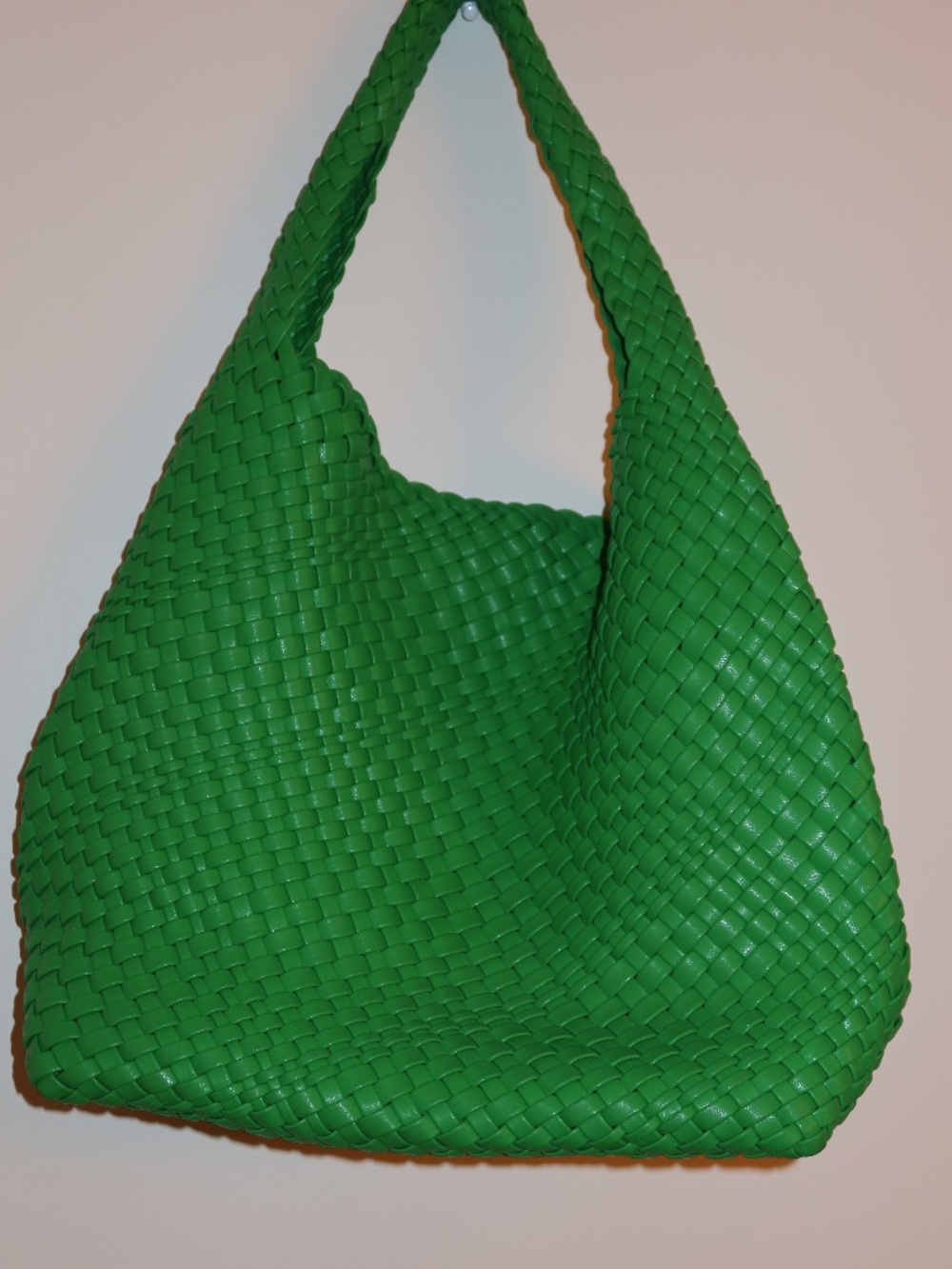 Green Hobo Shoulder Bag Woven Bottega Inspired